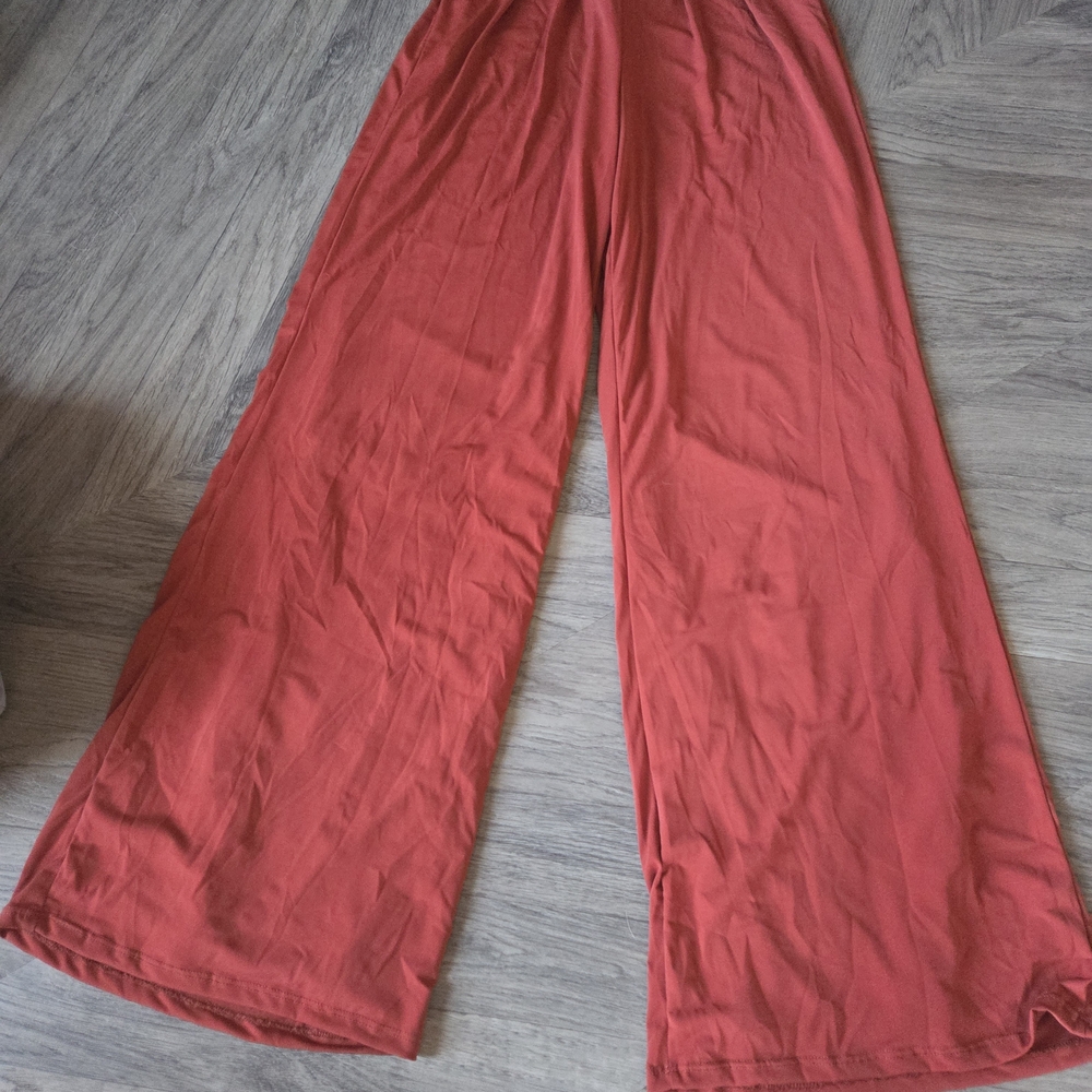 Red/Rust Wide-Leg Pants